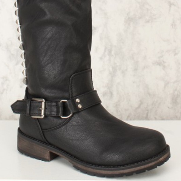 BLACK STUDDED RIDING BOOTS - Picture 4 of 4